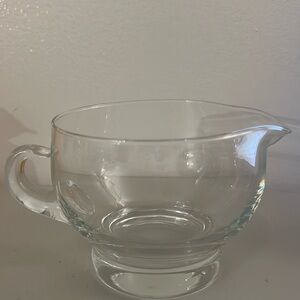 Handblown Glass Gravy Boat w/ Handle, Contemporary, Perfect for Holidays, NEW